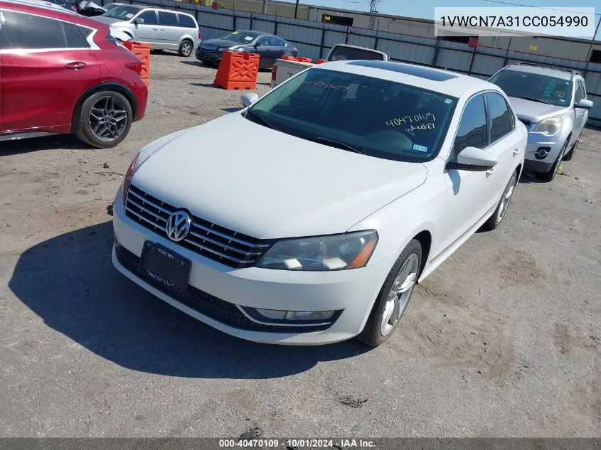 1VWCN7A31CC054990 2012 Volkswagen Passat Sel