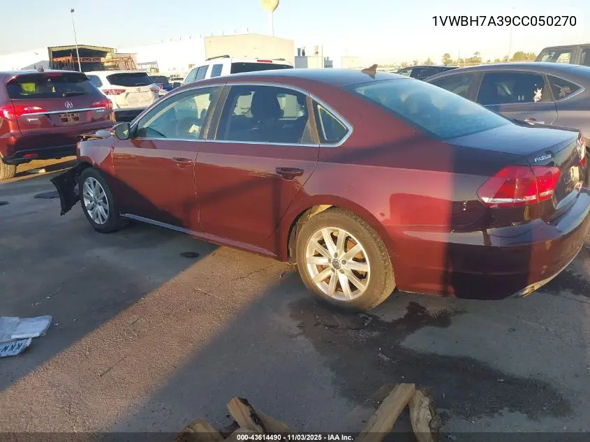1VWBH7A39CC050270 2012 Volkswagen Passat 2.5L Se