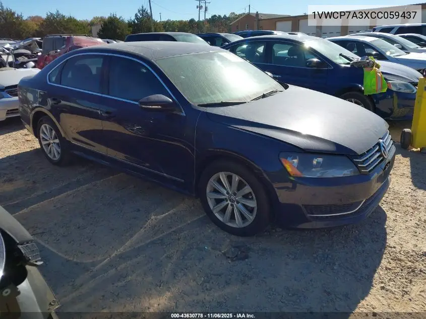 1VWCP7A3XCC059437 2012 Volkswagen Passat 2.5L Sel
