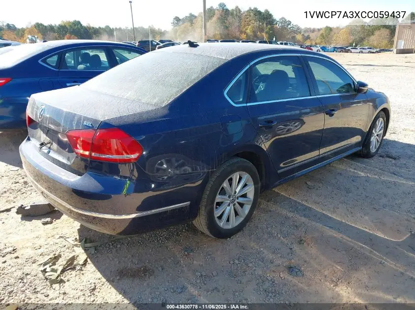 1VWCP7A3XCC059437 2012 Volkswagen Passat 2.5L Sel