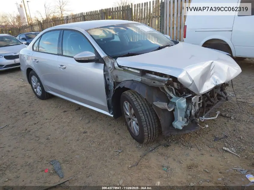 1VWAP7A39CC062319 2012 Volkswagen Passat 2.5L S