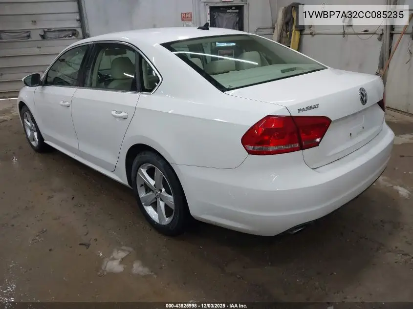1VWBP7A32CC085235 2012 Volkswagen Passat 2.5L Se