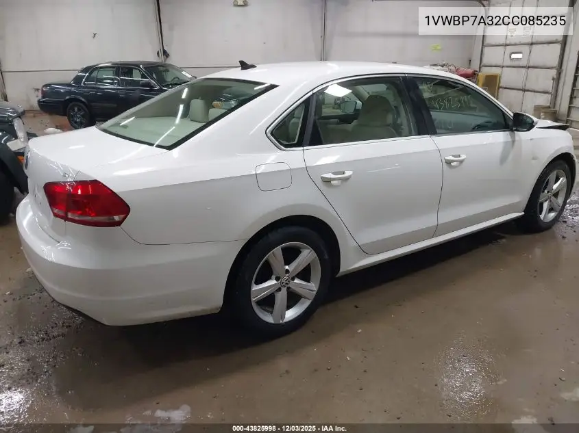 1VWBP7A32CC085235 2012 Volkswagen Passat 2.5L Se