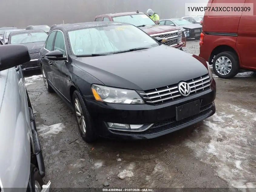 1VWCP7A3XCC100309 2012 Volkswagen Passat 2.5L Sel Premium