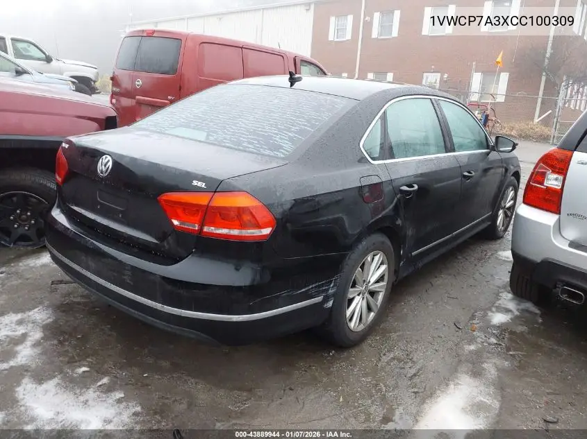 1VWCP7A3XCC100309 2012 Volkswagen Passat 2.5L Sel Premium