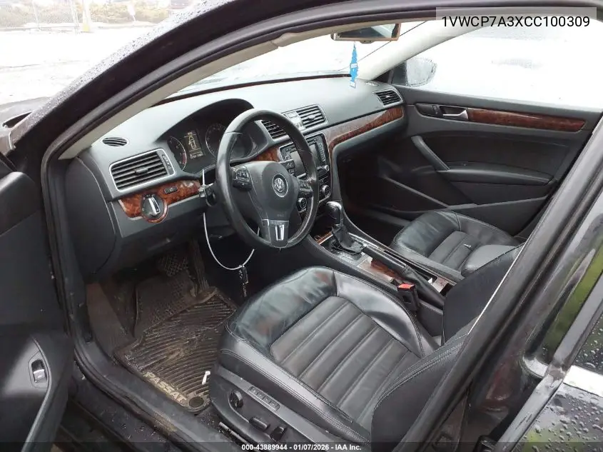 1VWCP7A3XCC100309 2012 Volkswagen Passat 2.5L Sel Premium