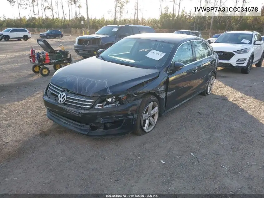 1VWBP7A31CC034678 2012 Volkswagen Passat 2.5L Se