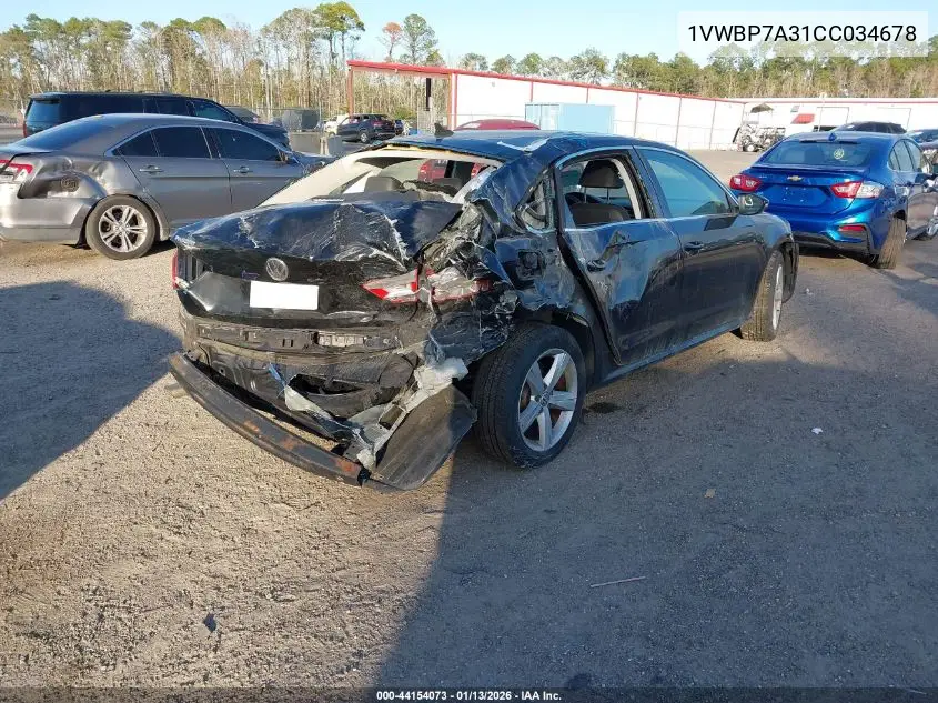 1VWBP7A31CC034678 2012 Volkswagen Passat 2.5L Se