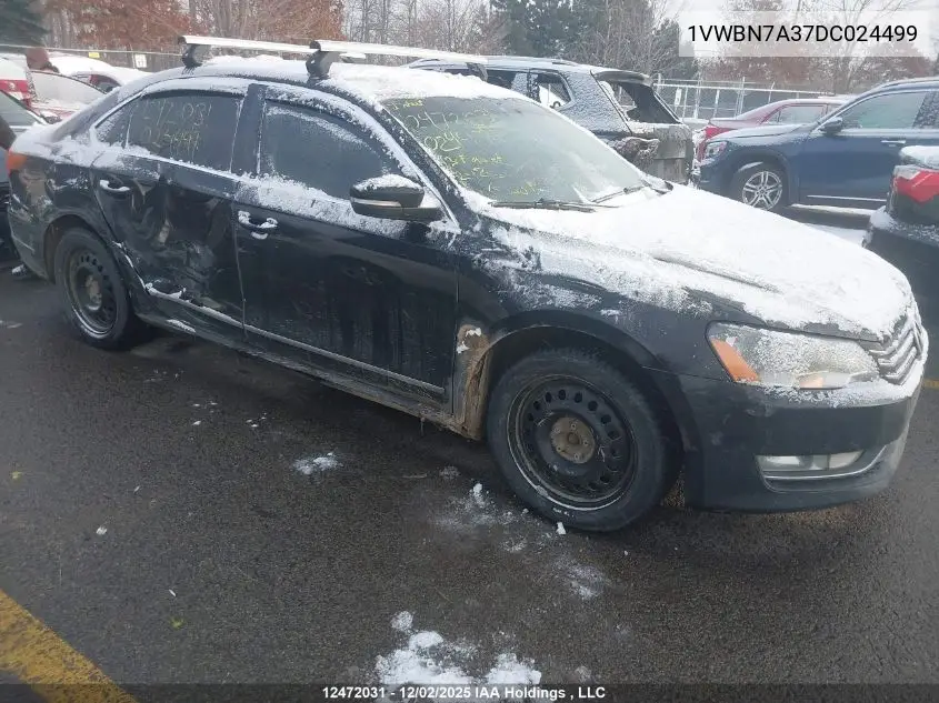1VWBN7A37DC024499 2013 Volkswagen Passat