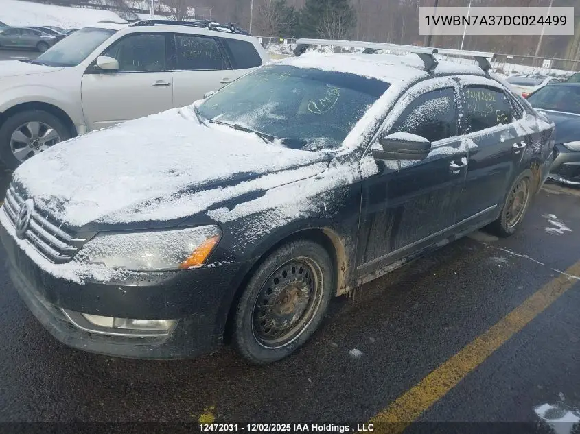 1VWBN7A37DC024499 2013 Volkswagen Passat