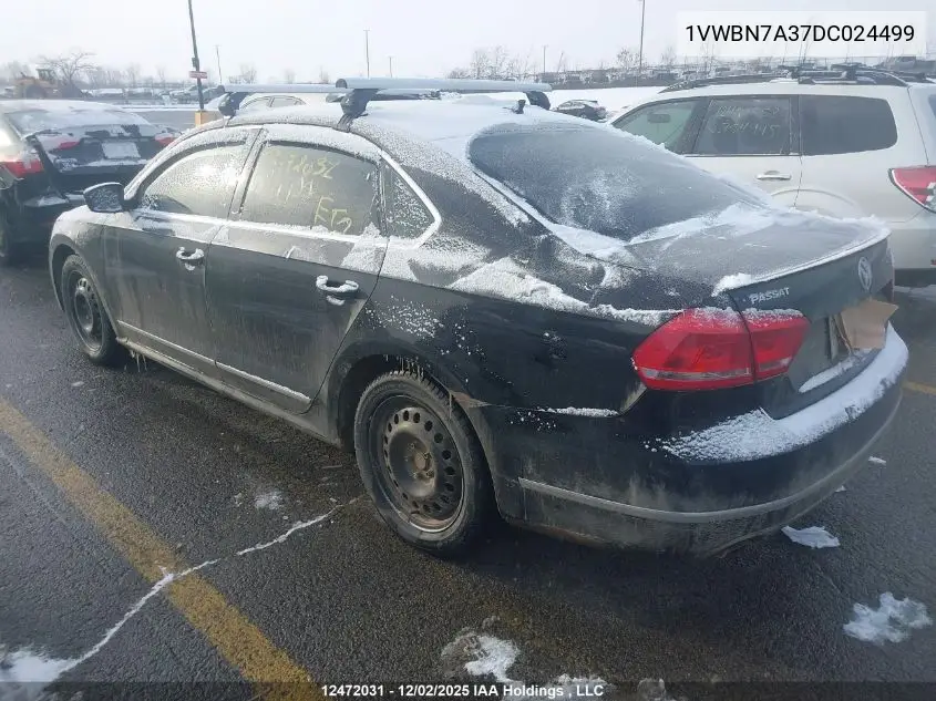 1VWBN7A37DC024499 2013 Volkswagen Passat