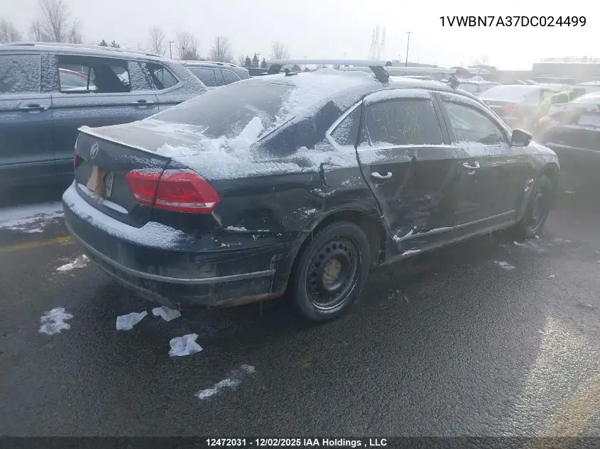 1VWBN7A37DC024499 2013 Volkswagen Passat