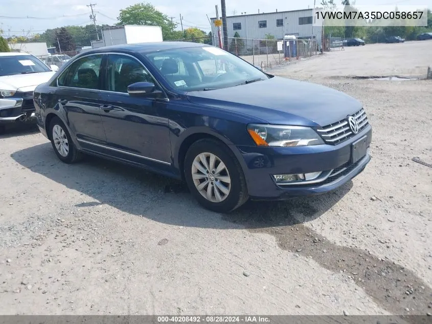 1VWCM7A35DC058657 2013 Volkswagen Passat 3.6L V6 Sel Premium