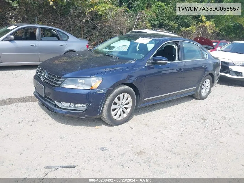 1VWCM7A35DC058657 2013 Volkswagen Passat 3.6L V6 Sel Premium