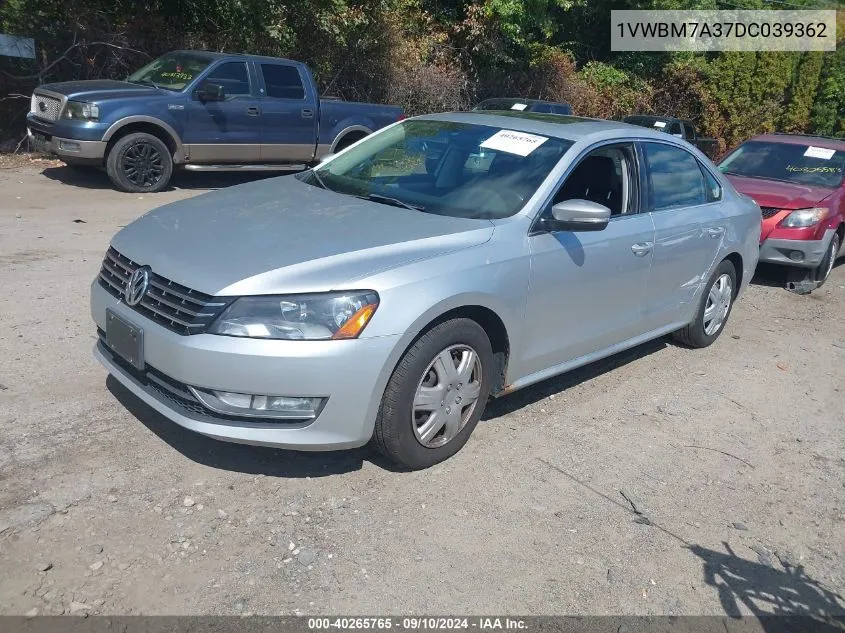 1VWBM7A37DC039362 2013 Volkswagen Passat 3.6L V6 Se