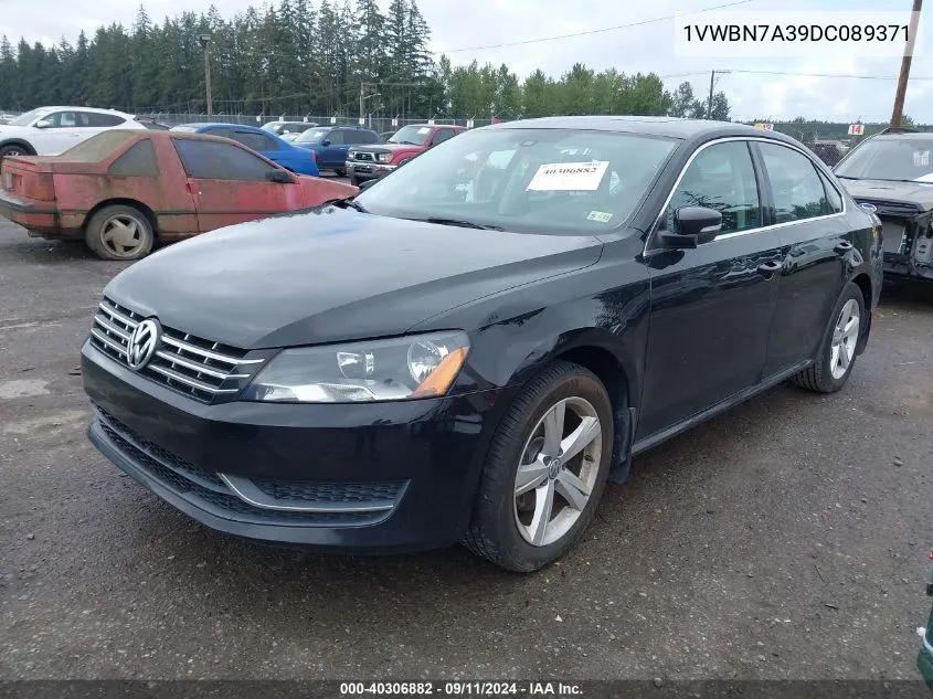 1VWBN7A39DC089371 2013 Volkswagen Passat Se