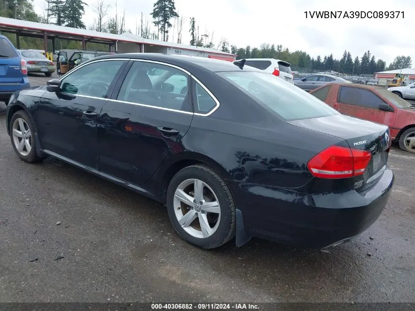 1VWBN7A39DC089371 2013 Volkswagen Passat Se