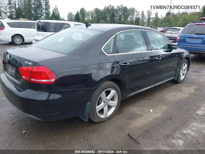 1VWBN7A39DC089371 2013 Volkswagen Passat Se