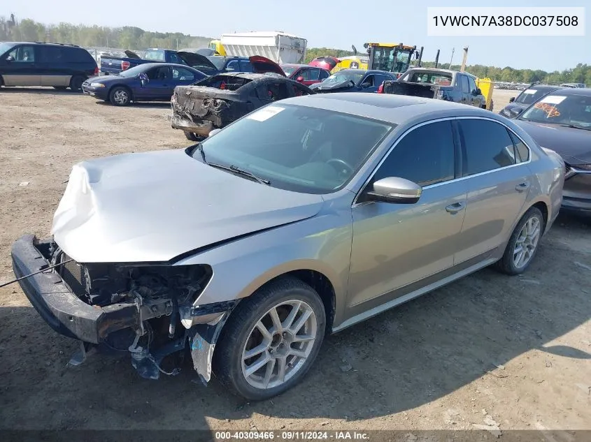 1VWCN7A38DC037508 2013 Volkswagen Passat 2.0L Tdi Sel Premium