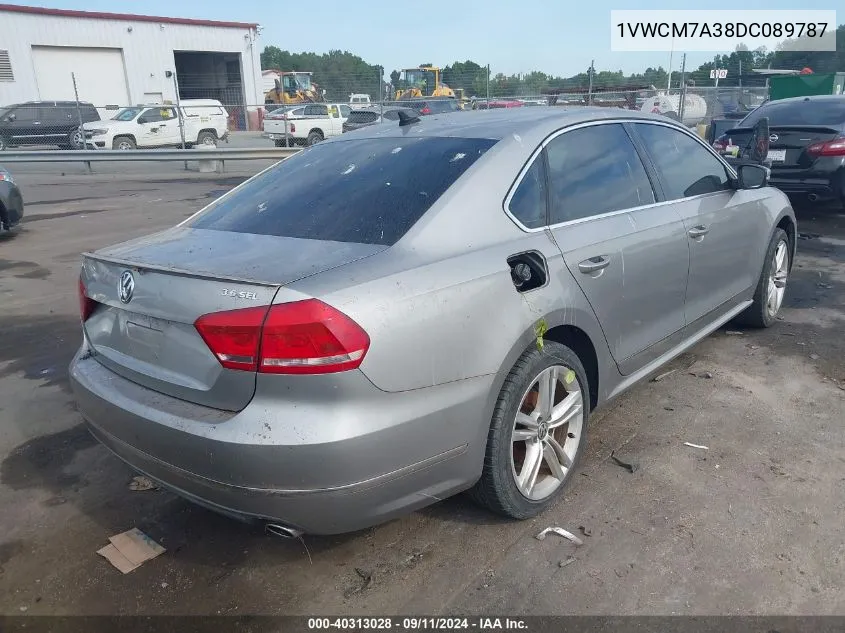 1VWCM7A38DC089787 2013 Volkswagen Passat Sel