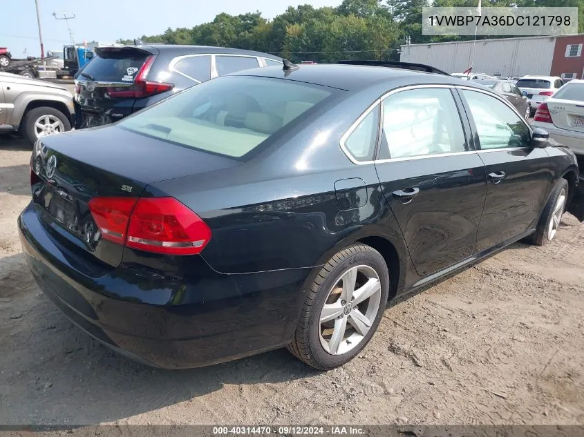 1VWBP7A36DC121798 2013 Volkswagen Passat Se