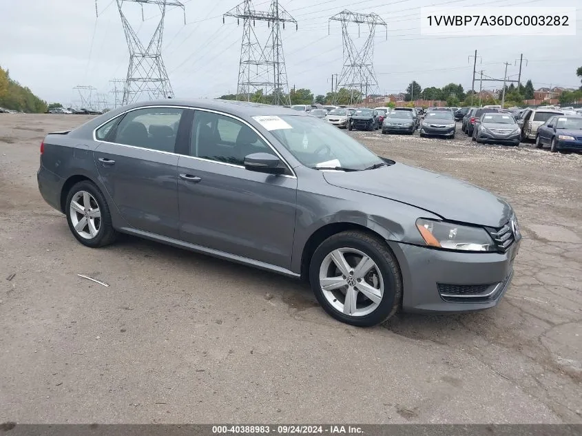 1VWBP7A36DC003282 2013 Volkswagen Passat Se