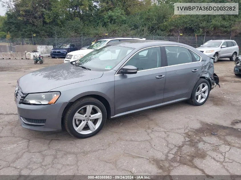 1VWBP7A36DC003282 2013 Volkswagen Passat Se