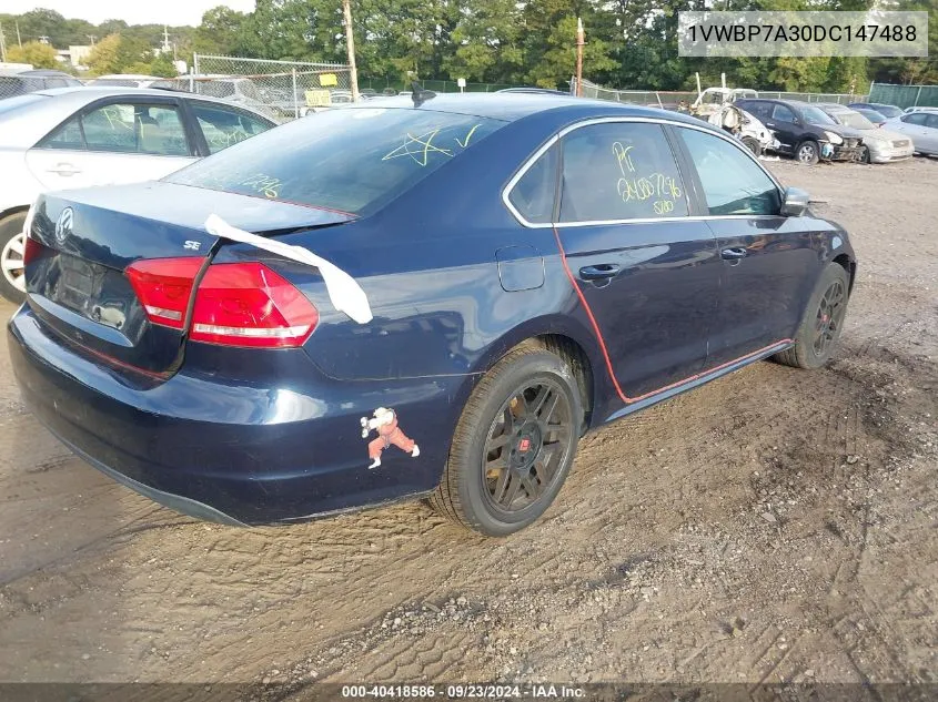 1VWBP7A30DC147488 2013 Volkswagen Passat 2.5L Se