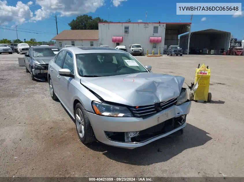 1VWBH7A36DC065648 2013 Volkswagen Passat 2.5L Se