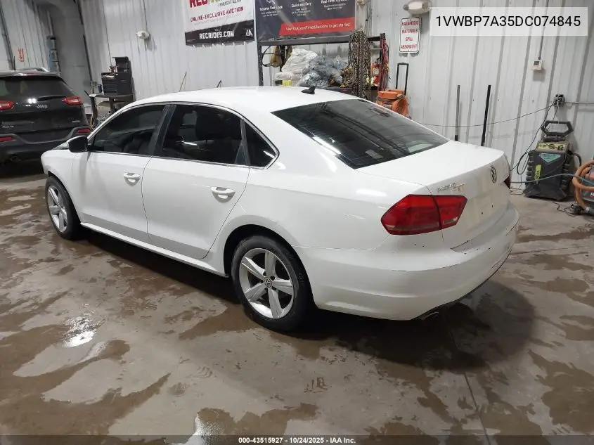 1VWBP7A35DC074845 2013 Volkswagen Passat 2.5L Se