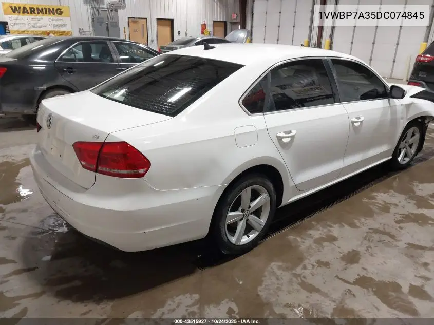 1VWBP7A35DC074845 2013 Volkswagen Passat 2.5L Se