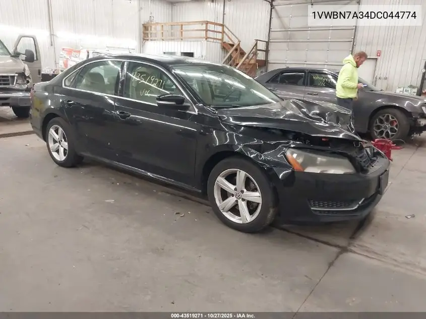 1VWBN7A34DC044774 2013 Volkswagen Passat 2.0L Tdi Se