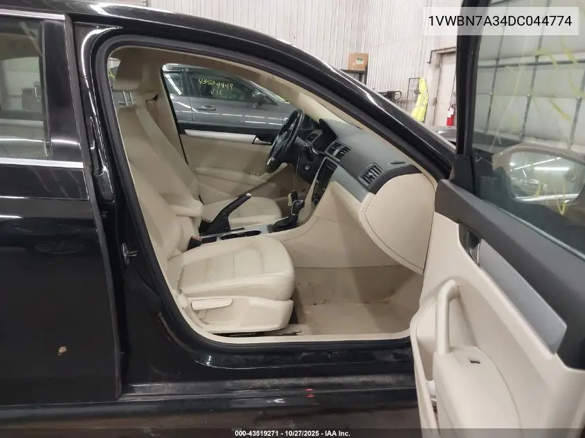 1VWBN7A34DC044774 2013 Volkswagen Passat 2.0L Tdi Se