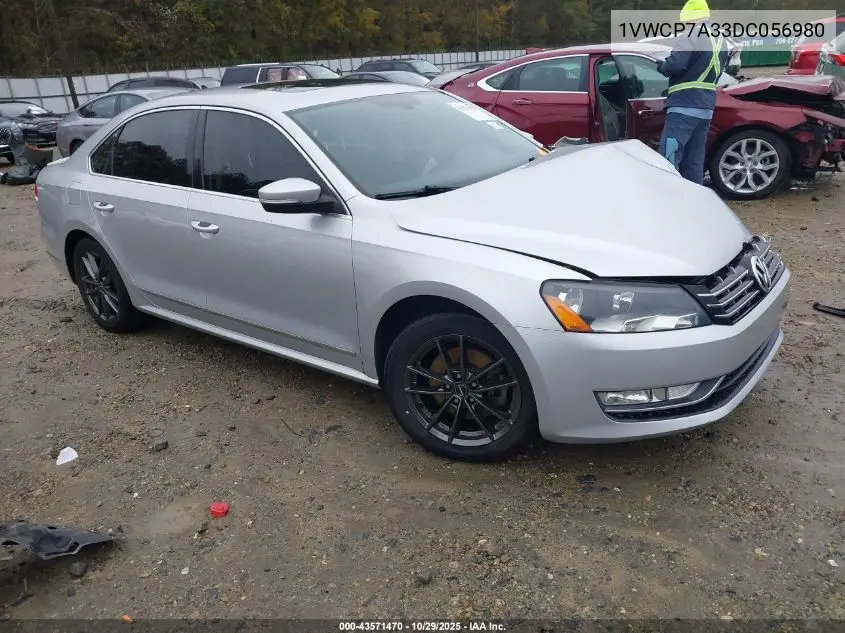 1VWCP7A33DC056980 2013 Volkswagen Passat 2.5L Sel Premium