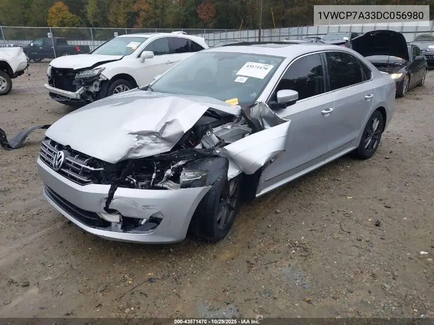 1VWCP7A33DC056980 2013 Volkswagen Passat 2.5L Sel Premium
