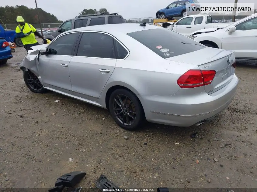 1VWCP7A33DC056980 2013 Volkswagen Passat 2.5L Sel Premium