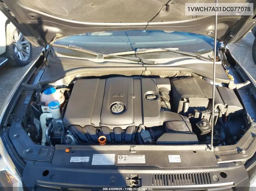 1VWCH7A31DC077078 2013 Volkswagen Passat 2.5L Sel