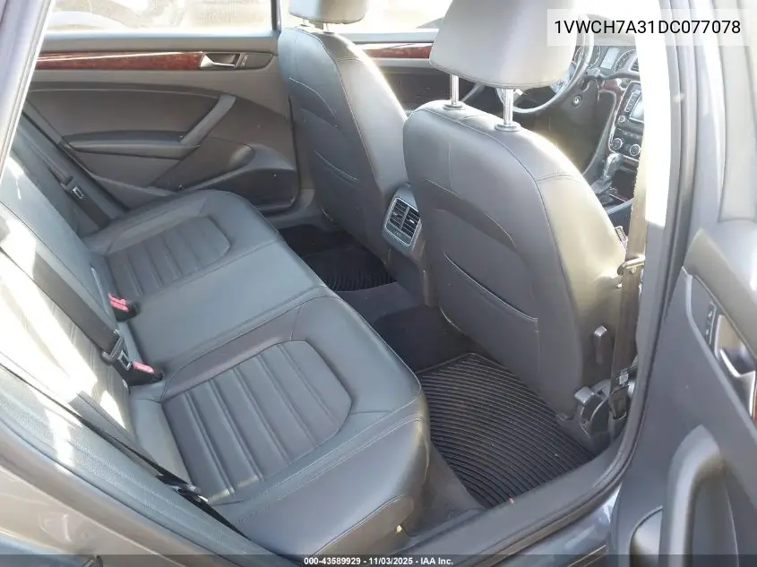 1VWCH7A31DC077078 2013 Volkswagen Passat 2.5L Sel