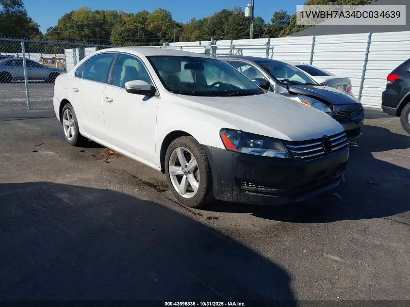 1VWBH7A34DC034639 2013 Volkswagen Passat 2.5L Se