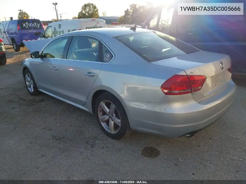 1VWBH7A35DC005666 2013 Volkswagen Passat 2.5L Se