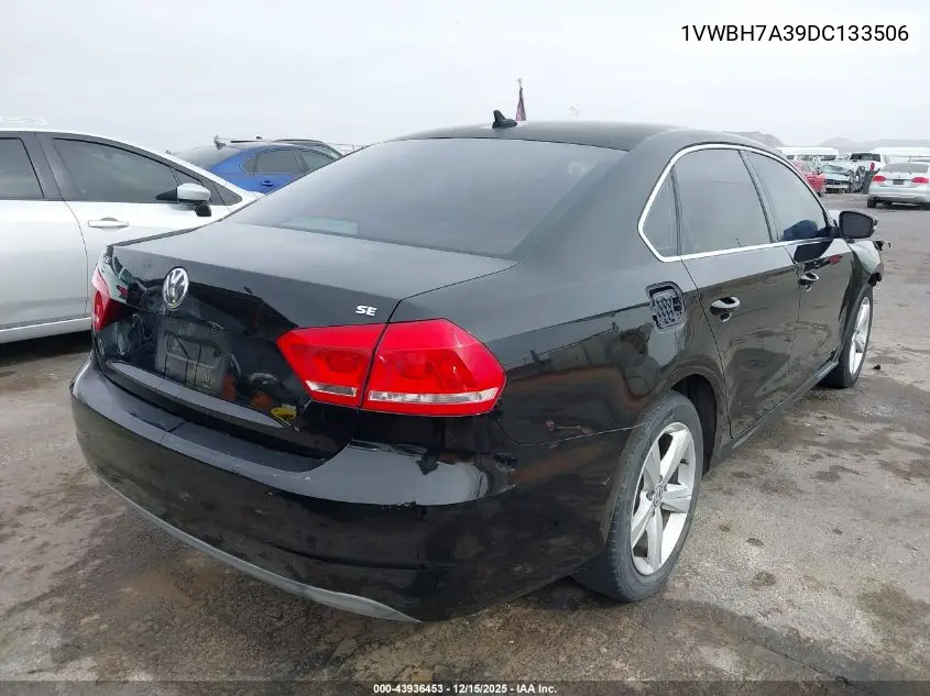 1VWBH7A39DC133506 2013 Volkswagen Passat 2.5L Se