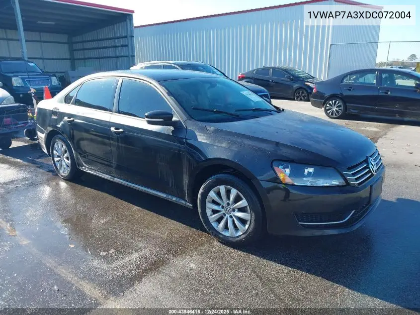 1VWAP7A3XDC072004 2013 Volkswagen Passat 2.5L S