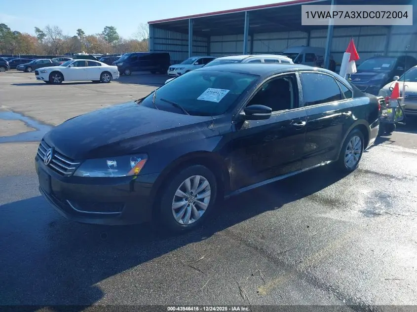 1VWAP7A3XDC072004 2013 Volkswagen Passat 2.5L S