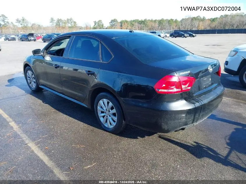 1VWAP7A3XDC072004 2013 Volkswagen Passat 2.5L S