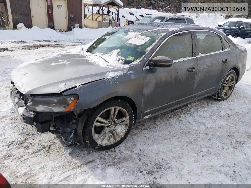 1VWCN7A30DC119684 2013 Volkswagen Passat 2.0L Tdi Sel Premium