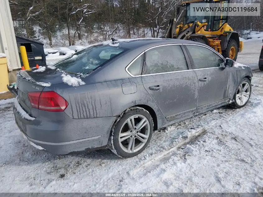 1VWCN7A30DC119684 2013 Volkswagen Passat 2.0L Tdi Sel Premium