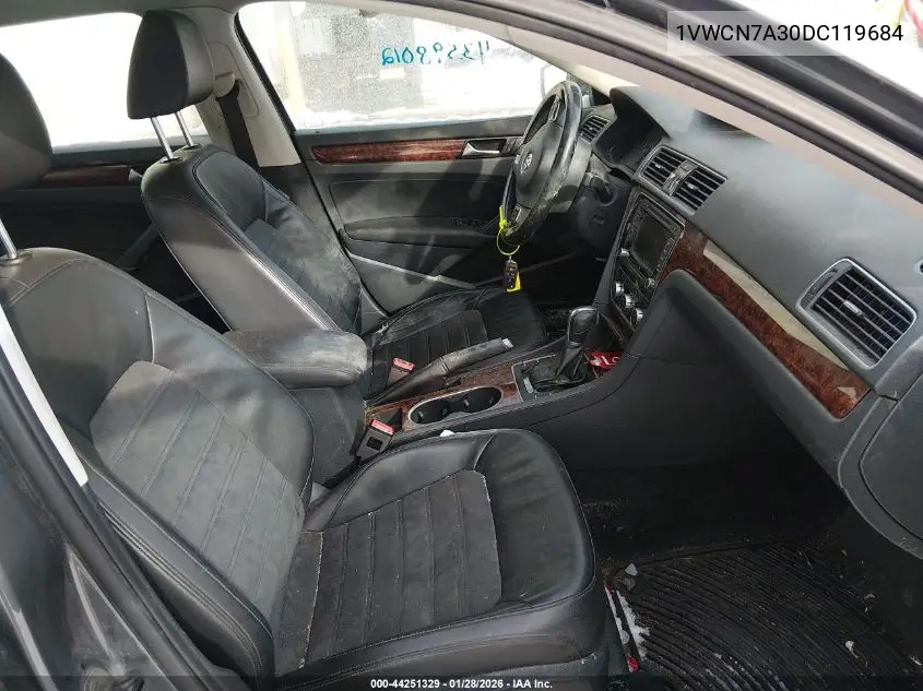 1VWCN7A30DC119684 2013 Volkswagen Passat 2.0L Tdi Sel Premium