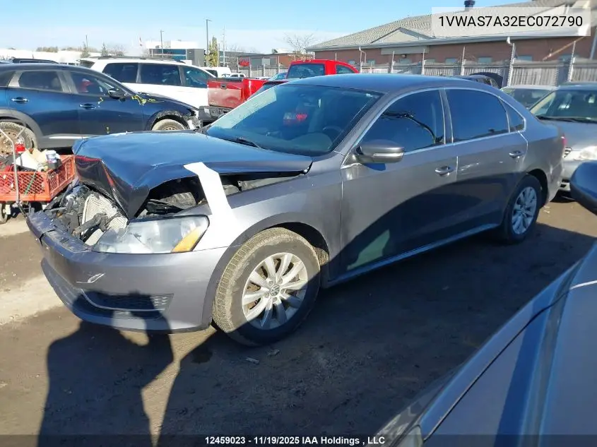 1VWAS7A32EC072790 2014 Volkswagen Passat S