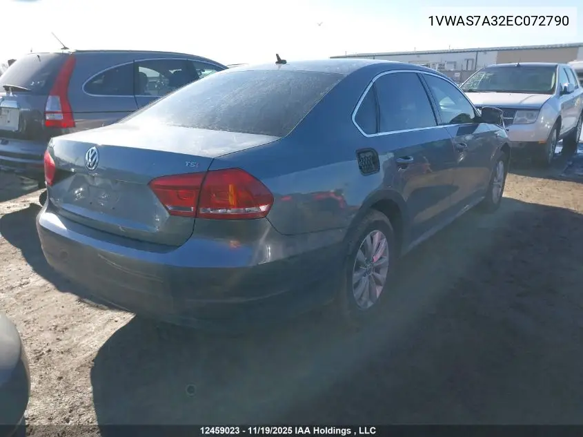 1VWAS7A32EC072790 2014 Volkswagen Passat S