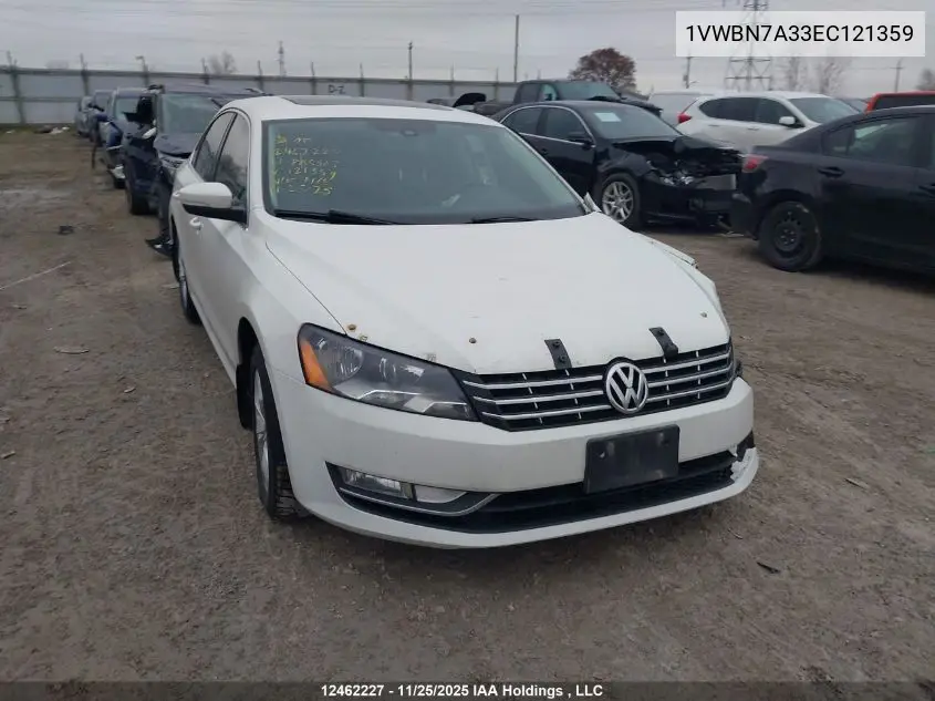 1VWBN7A33EC121359 2014 Volkswagen Passat 2.0 Tdi Comfortline